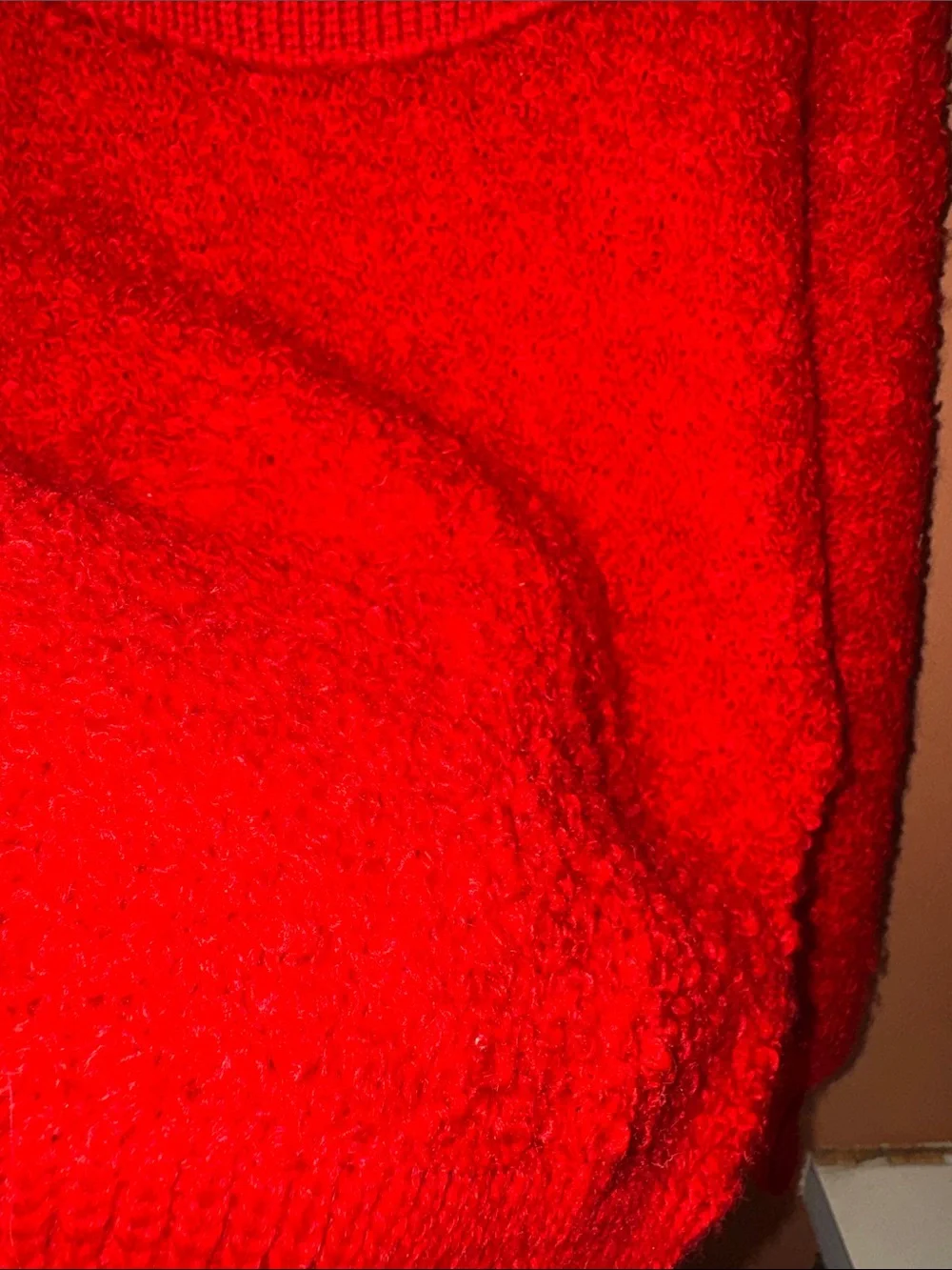 VTG L'Eau Vive Red Mohair Wool Blend Cowl Neck Sweater Small 80s 90s